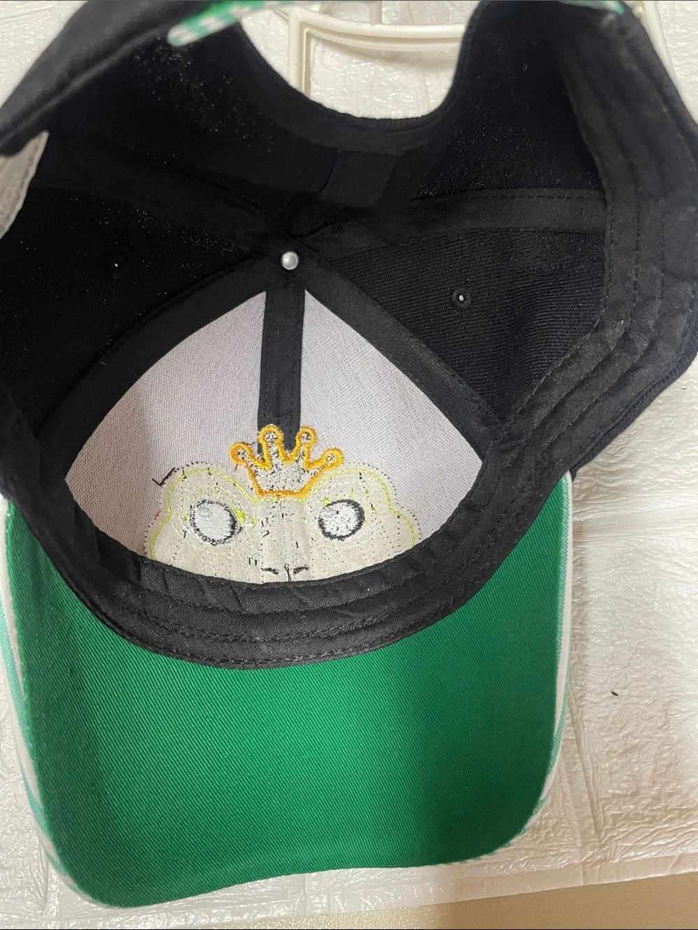 VTG Style Frog Prince Baseball Cap Pinstripe Brim Crown Hat Kidcore Goblincore C